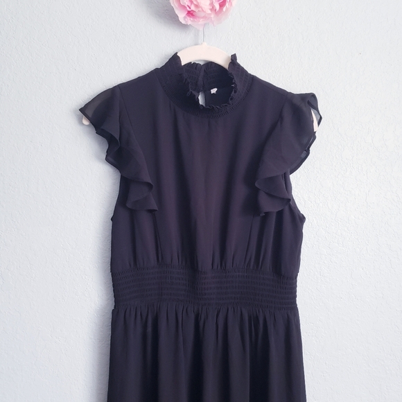Baltic Born Elegant Black Ruffle Maxi Dress - Picture 3 of 5